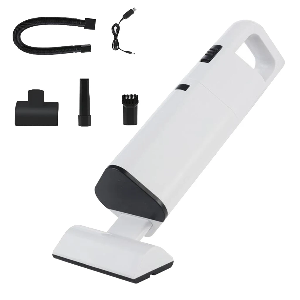 Handheld Vacuum Cleaner with Brush, Home Car Pet Hair Suction, USB Rechargeable