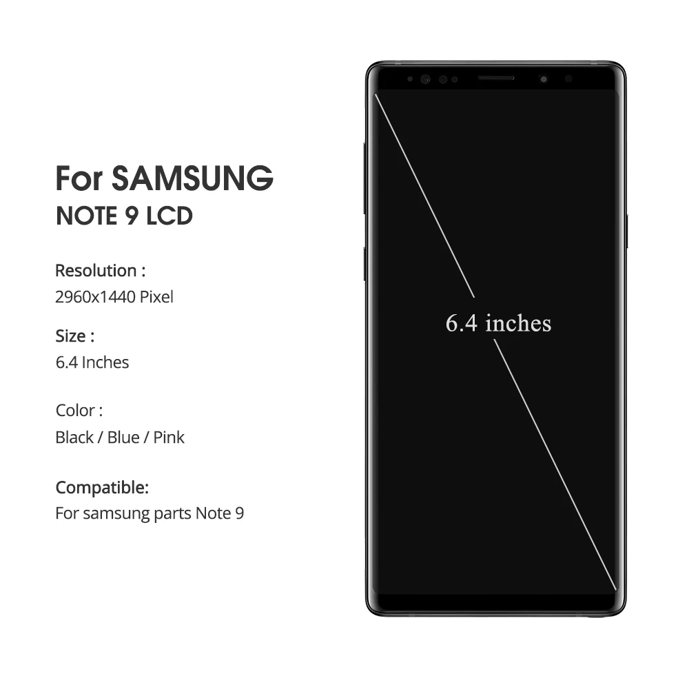 6,4 ''сменный слегка поцарапанный дисплей для SAMSUNG Note 9 Note9 N960F ЖК-экран дигитайзер в сборе с рамкой