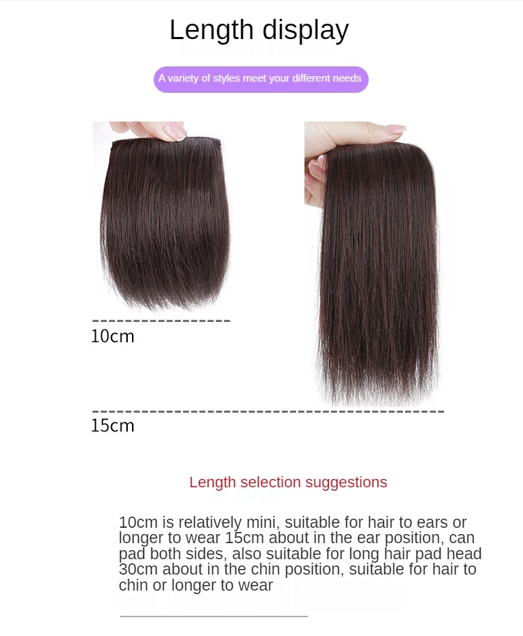 Hair Bun Clip False Bangs Synthetic Pads In One Piece Invisable Seamless Lining of Natural Cover Top Hairpiece Accessories Tools