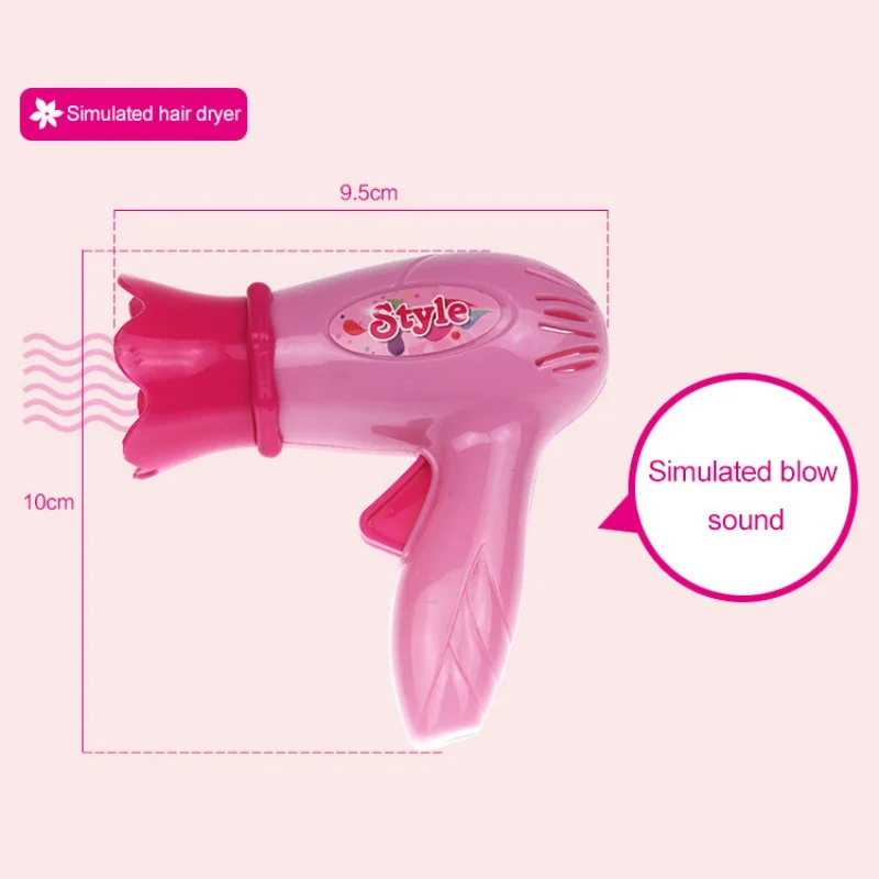 Toys for Girls Beauty Sets Plastic Material Fashion Kids Gift Princess Hair Dryer Mirror Perfume Lipstick Simulation Toys