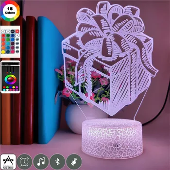 

7 Colors Acrylic Christmas Gifts 3d Led Nightlight Family Party Decoration Children Study Event Prize Toy Table Lamp App Control