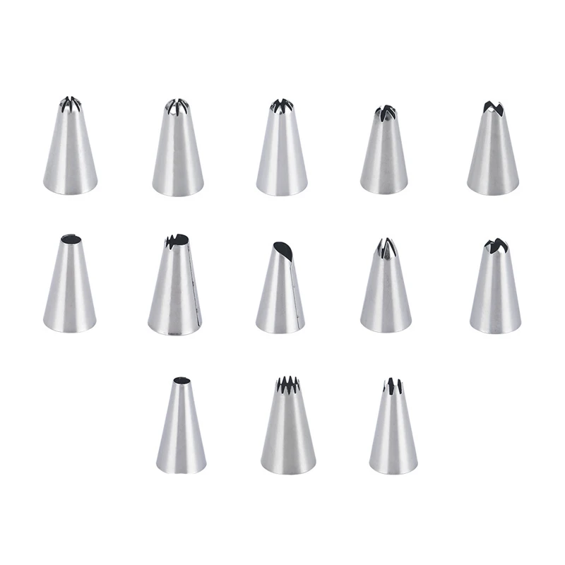 

13pcs/set Icing Piping Nozzles Set Stainless Steel Cupcake Cake Decorating Tips