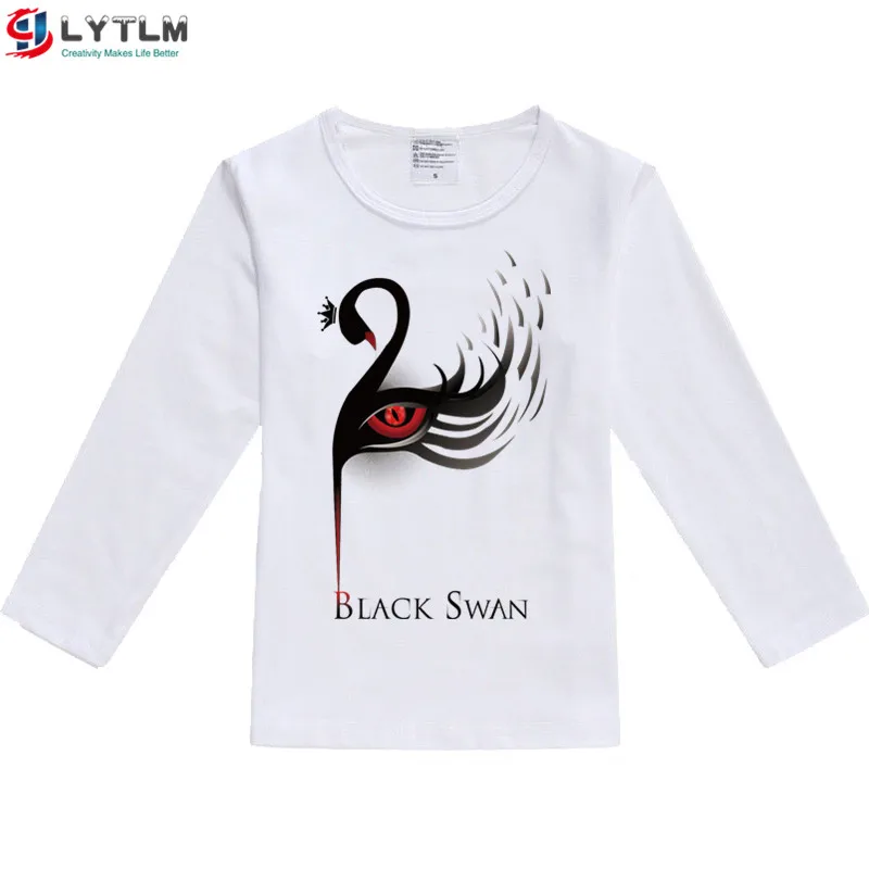 LYTLM черная футболка с лебедем Femme Hallween костюмы для девочек XXX Детские рубашки для девочек Anniversaire Enfant детская одежда футболка с рисунком - Цвет: CX White
