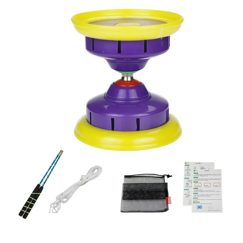 Purple Chineseyoyo подшипник diabolo игрушки профессиональный набор Diabolo упаковка 4 вида цветов для выбора с веревочной сумкой - Color: Purple