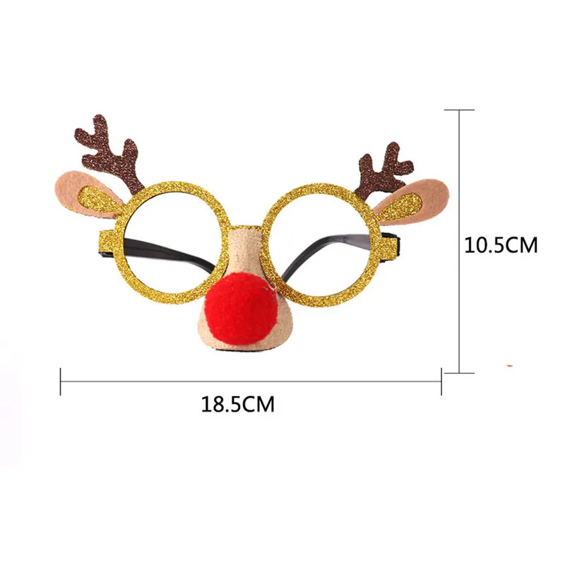 1PC Christmas Decorations Glasses Adult Kids Toys Christmas Antlers Santa Claus Snowman Glasses DIY Party Decoration@D