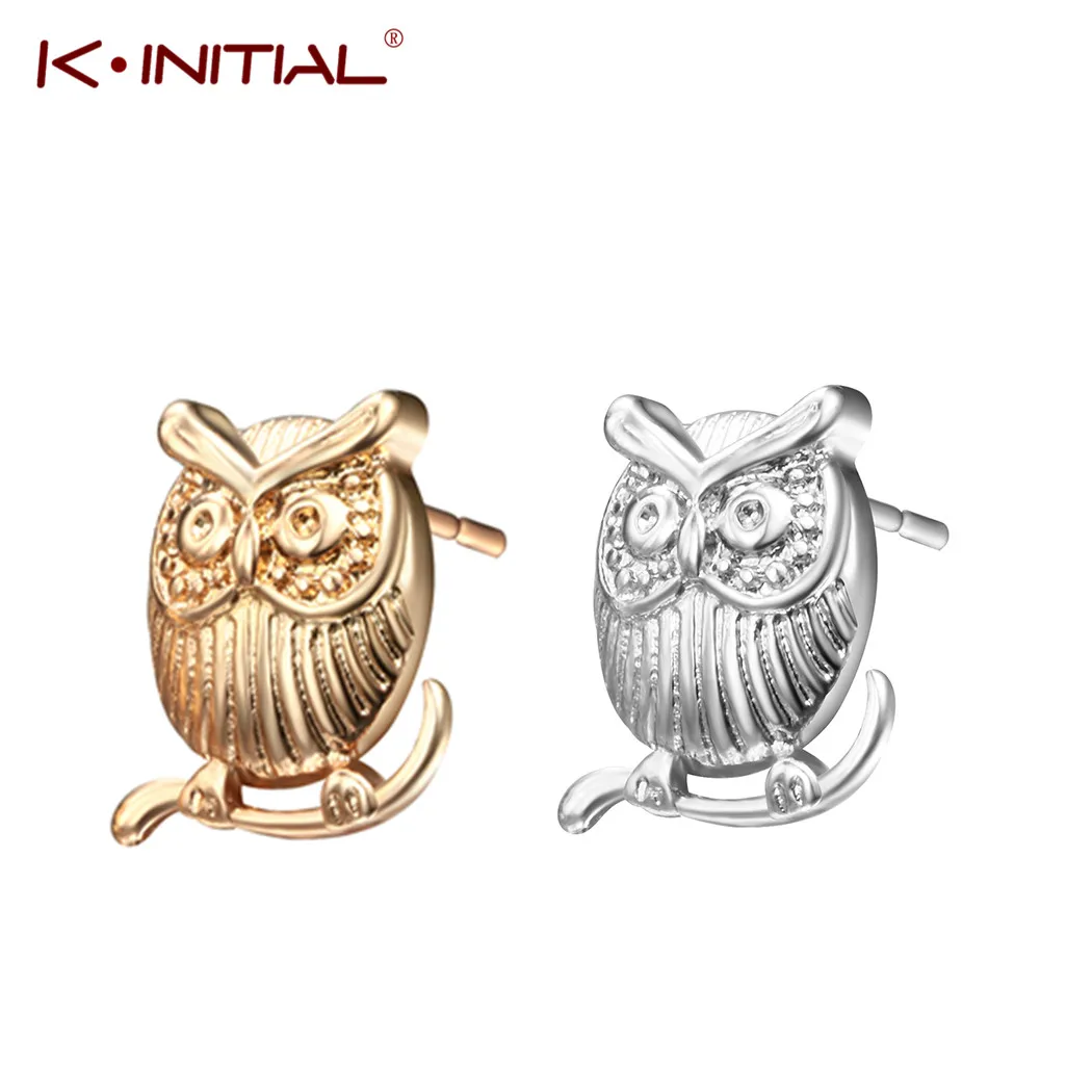 Kinitial Fashion Owl Animals Geometry Stud Earrings Set for Women Gold Silver Color Design Trendy Birds Jewelry brincos | Украшения и