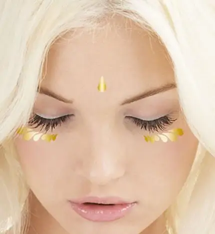 

Temporary Tatoo Fake Tattoo Sticker Hot Stamping Face Tattoos Raindrop Waterproof Masquerade Gold Flash Tatto For Women Girl