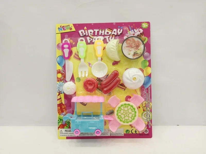 

Children Play House Educational Toy Model Gourmet Dining Car Toy Candy Dessert House Cake Slicer Toy