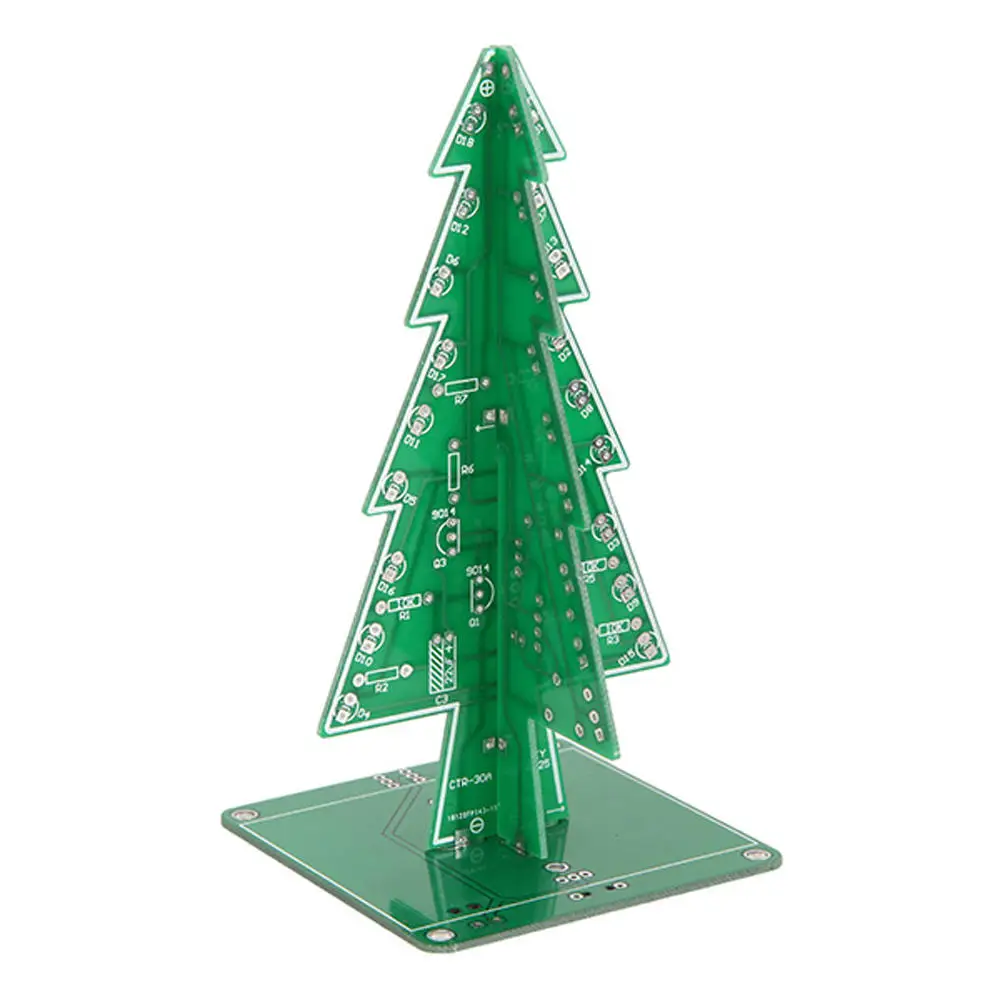 DIY рождественская елка светодиодный набор вспышки 3D электронный Обучающий набор-Красочный светодиодный комплект