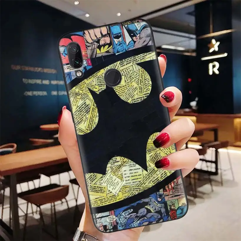 BD034-2 Черный чехол супергероя Бэтмена для Xiao mi Red mi Note 8 7 7S 7A 6 S2 GO K20 Pro+ 6A mi 6X 5X A1 CC 9 8 мягкий чехол для телефона - Цвет: BD034-2