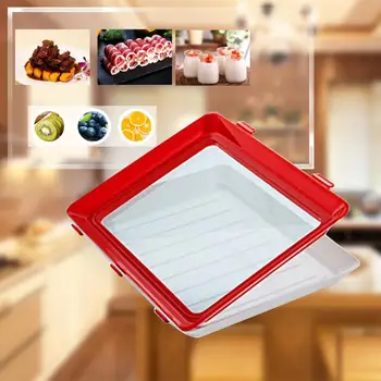 

6pcs Creative Food Preservation Tray Stackable Food Fresh Tray Magic Elastic Fresh Tray Reusable Food Storage Container
