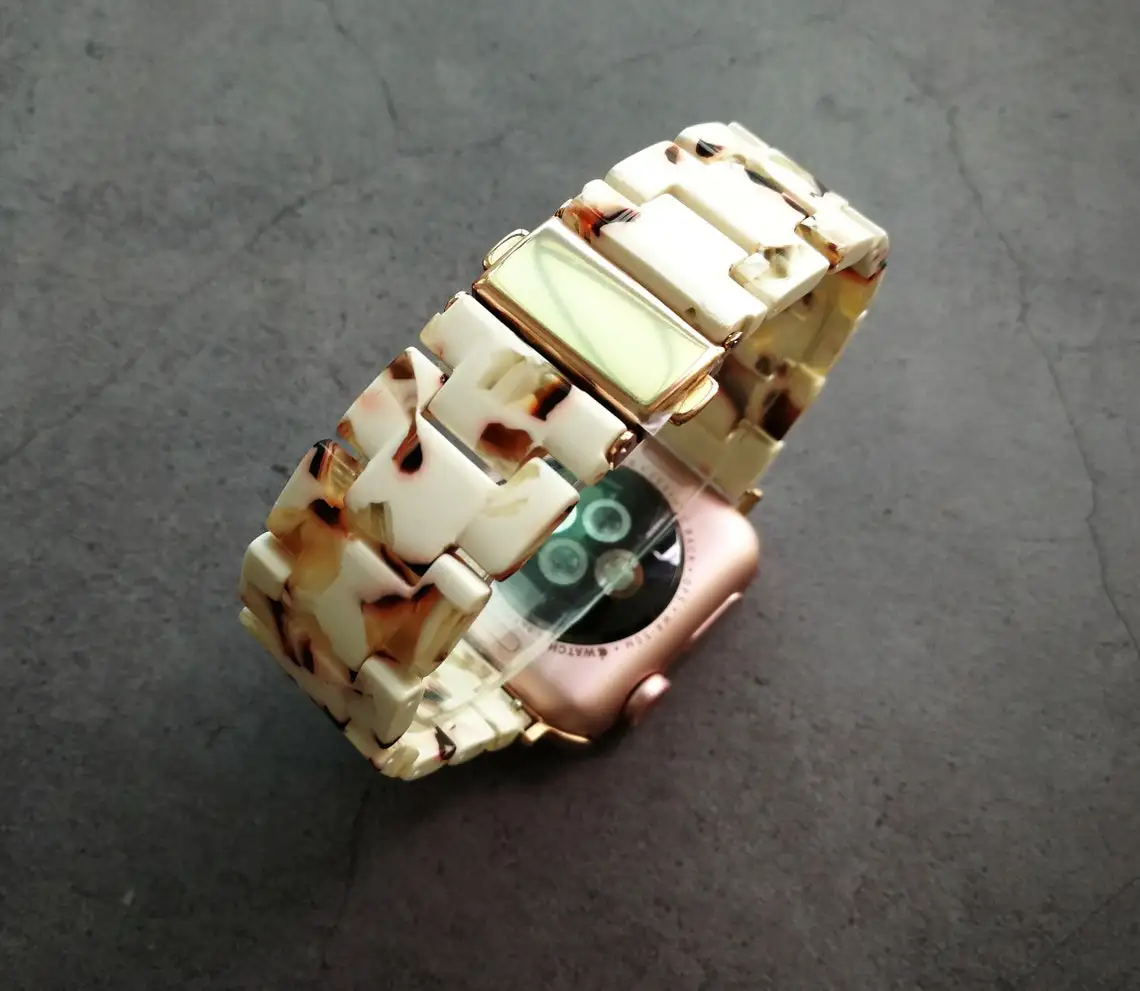 Resin Watch strap for apple watch 6 5 4 band 42mm 38mm   for iwatch 7 6 series 5 4 3/2 bracelet 44mm 40mm