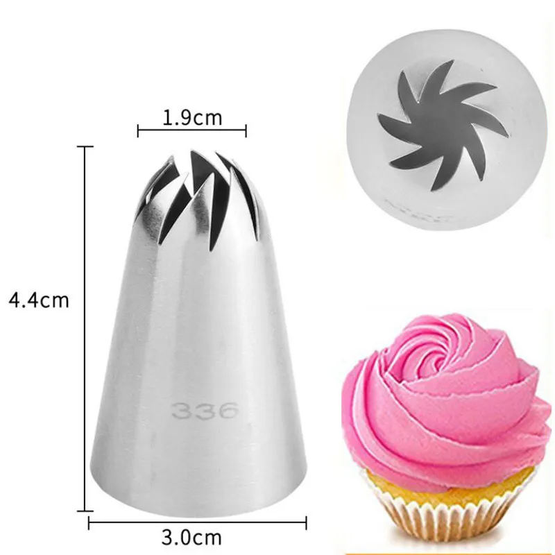 2pcs/set Piping Nozzles Large Size Decor Cream Flower Drop Rose Icing Tips Cake Fondant Baking Tool Cupcake Decoration #336 #333