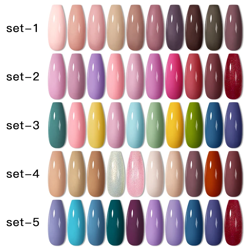 10Pcs Nude Gel Nail Polish Set With UV Lamp Nail Dryer Semi Permanent Hybrid Varnish Base Top Coat Soak Off UV LED Nail Art Kits 2