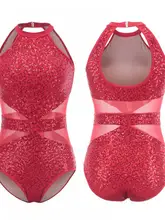 Ladies Fashion Sexy Mesh Stitching Tights Ballet Costumes Gymnastics Dance Clothes Ballet Dance Sequined Tights