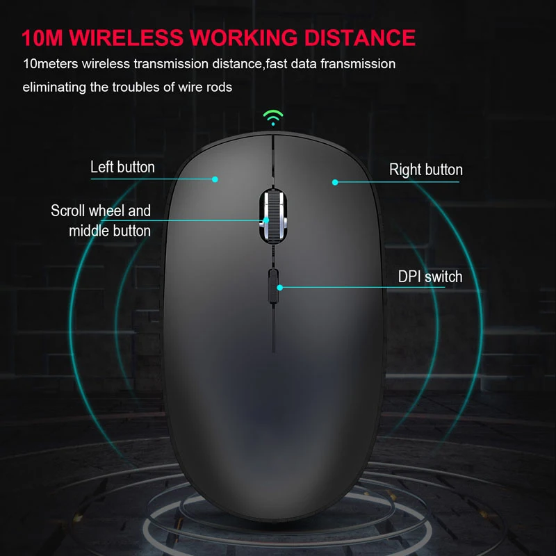 Мини G834 2,4G беспроводная мышь эргономичная мышь для ноутбука LHB99