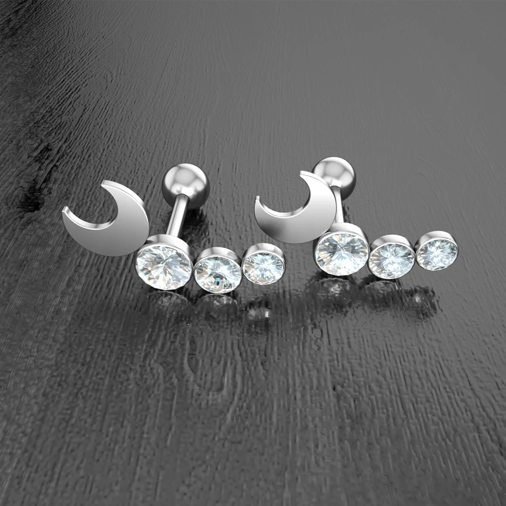 Ear Tragus раковины шпильки для пирсинга спираль опал кристалл губы Labret вилка сталь Daith серьги носа пирсинга хрящей ювелирные изделия кольца 16 г