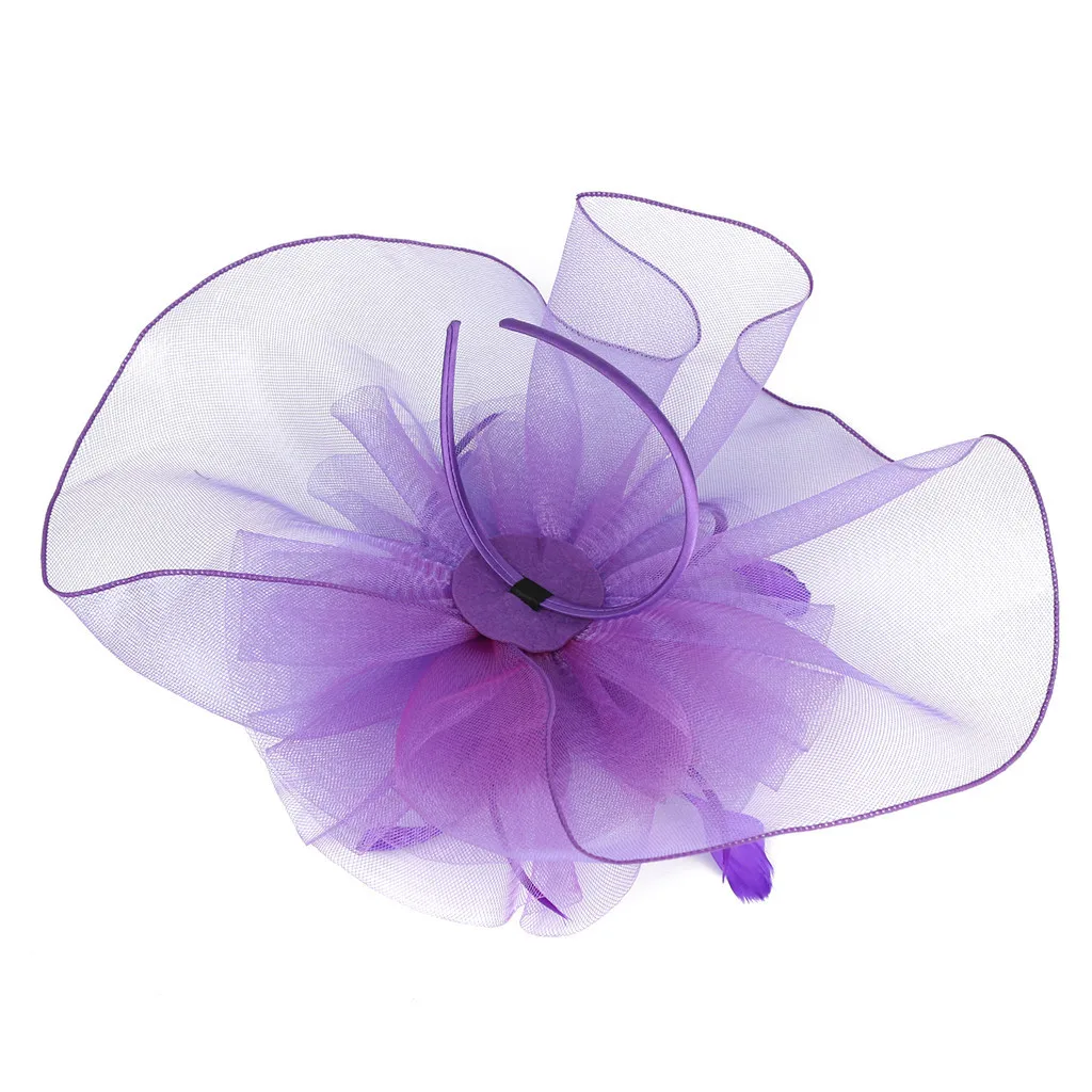Вуалетка женская шляпа цветок перо сетка Дерби Кентукки чай ободок для вечеринки для женщин аксессуары для волос дамы# Zer