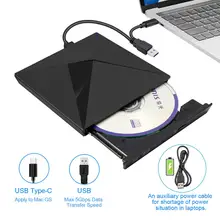 Lefon – lecteur de DVD externe USB 3.0, graveur de CD RW, lecteur optique USB type c pour ordinateur portable