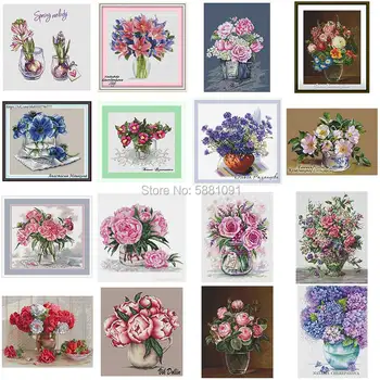 

Vase flower series pattern Cross Stich Embroidery set Electronic drawing Cross Stich Needlework PDF by Email
