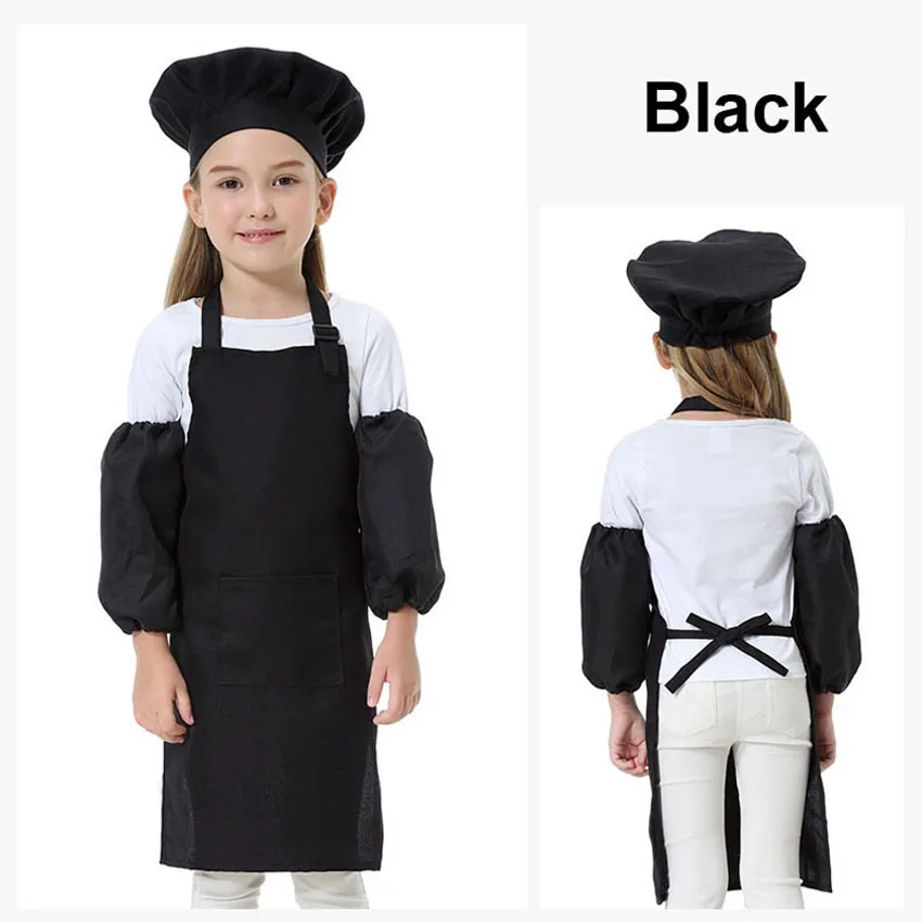 Детские костюмы шеф повара для девочек модная форма мастера шапочка фартук и
