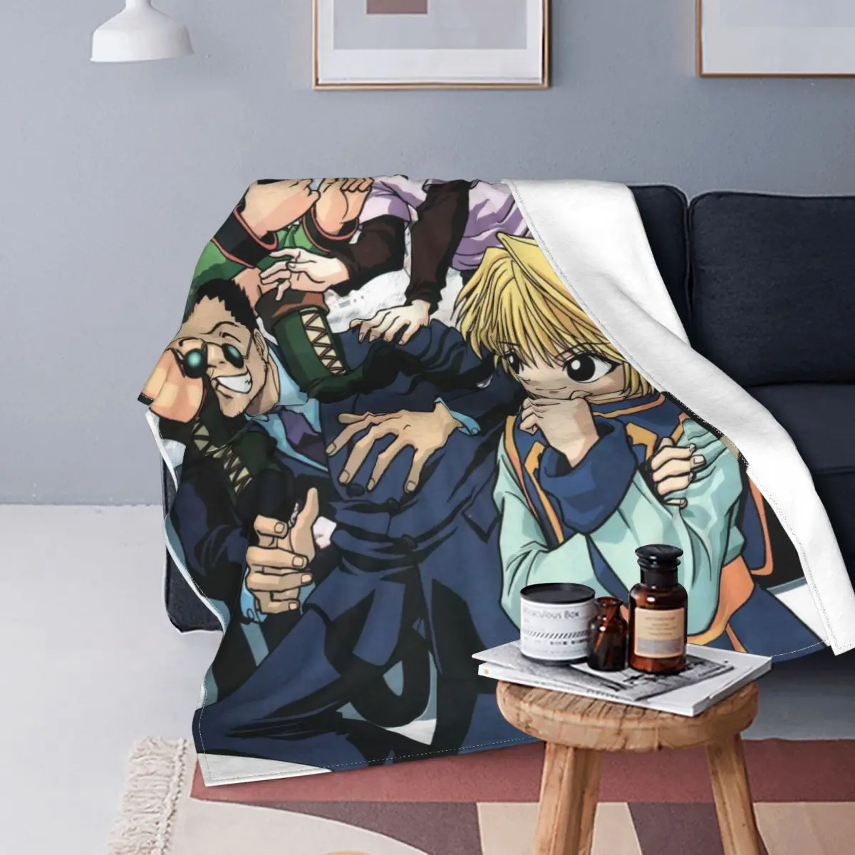 

Anime Hunter X Hunter Blanket Killua Zoldyck Kurapika Freecss Gon Wool Awesome Warm Throw Blanket for Home Autumn/Winter