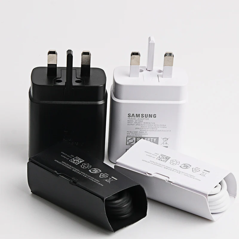 charger 100w 45W UK Plug Original Samsung Super Fast Charger Adaptive With PD type C To type C Cable For Galaxy S21 S20 A72 A71 A91 Note10 baseus 65w