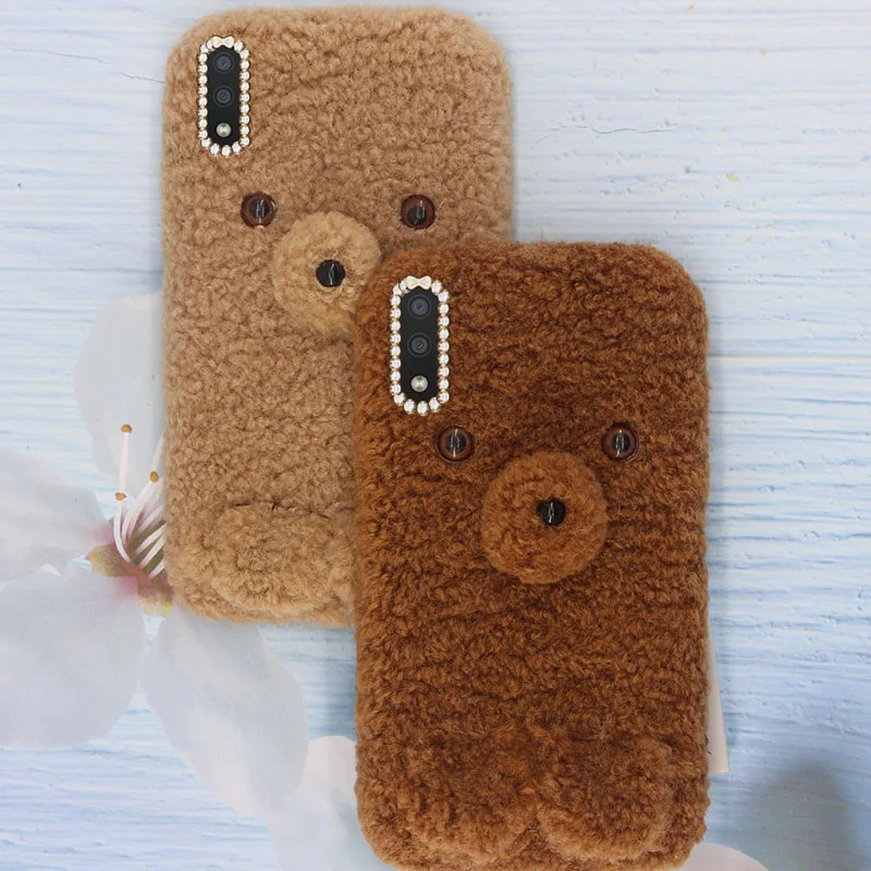 

Case For Samsung Galaxy M01 Silicon Shockproof Phone Case For Samsung M01 SM-M015F M015F M015 Cute Cartoon Warm Plush Back Cover