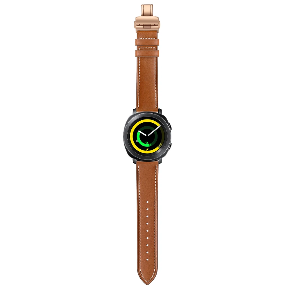 UEBN 20 мм роза застежка-бабочка кожаный ремешок для samsung Galaxy Watch 42 мм активный 2 Браслет ремешок для Шестерни S2 спортивный ремешок для часов