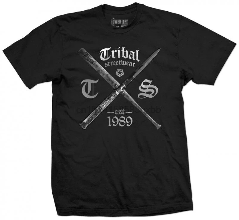 Футболка с надписью TRIBAL GEAR Original Asked Blade забавная футболка черным принтом |