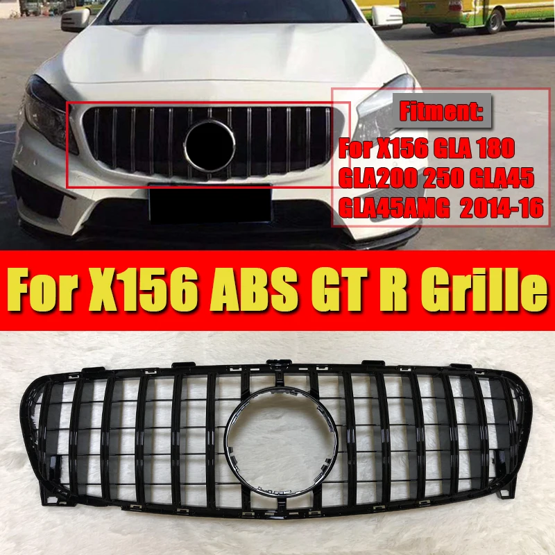 Подходит для merceesmb X156 GLA Спортивная решетка гриль GTS стиль ABS черный без знака GLA180 200 GLA45 вид переднего бампера решетки 14-16