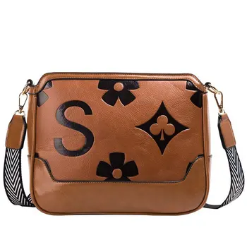

Luxury Brand Speedy Bags for Women Floral Print PU Leather Quality Designer Shoulder Bag Square Monogram Crossbody Bags Totes