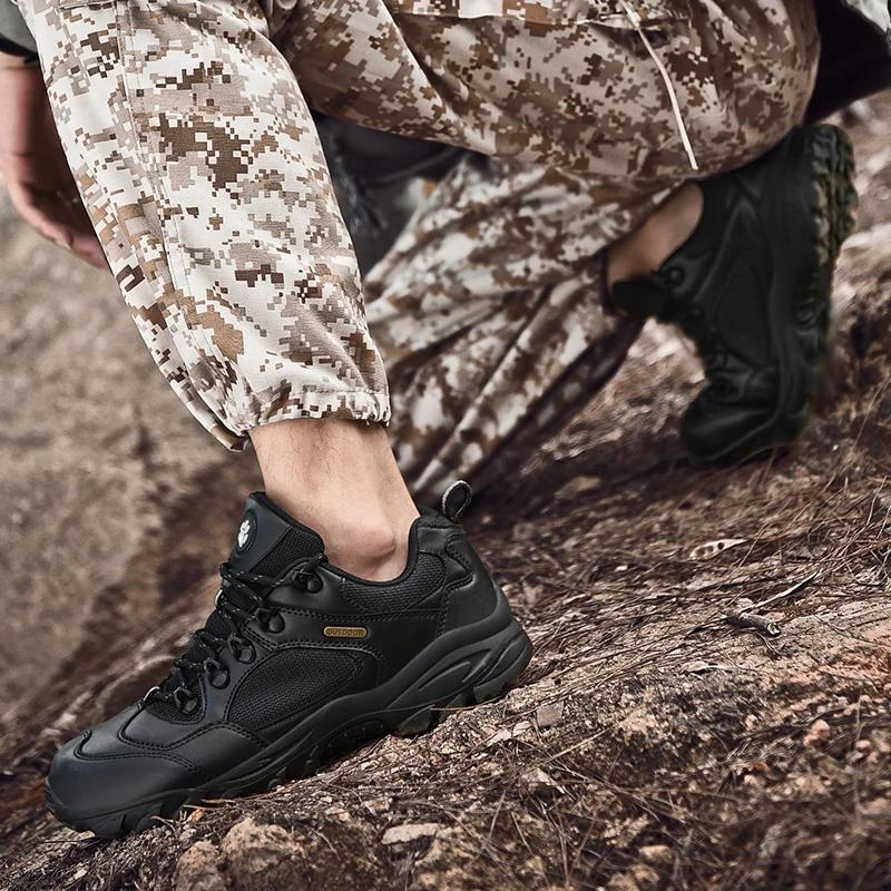 Новая модная черная мужская повседневная обувь кожаные высокие уличные Нескользящие кроссовки военные ботинки Большие размеры 49 Зимние ботинки* 506