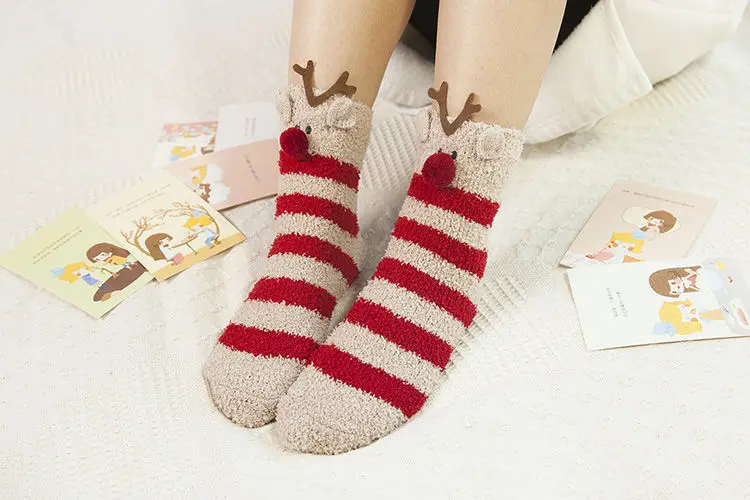 Lanshulan Women Winter Socks Canada-30 Degrees Below Zero Socks for Men Thicken Pile Socks Floor Christmas Warm