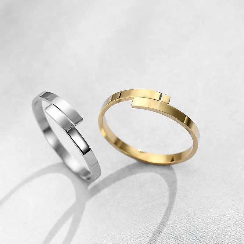 Visunion кольцо из нержавеющей стали 316L простой 2 мм Ширина золотой цвет Анти