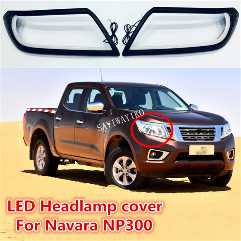 2 шт. светодиодный светильник дневного света для Nissan Navara NP300- водонепроницаемый 12 В светодиодный DRL лампа автомобильный головной светильник для украшения бровей
