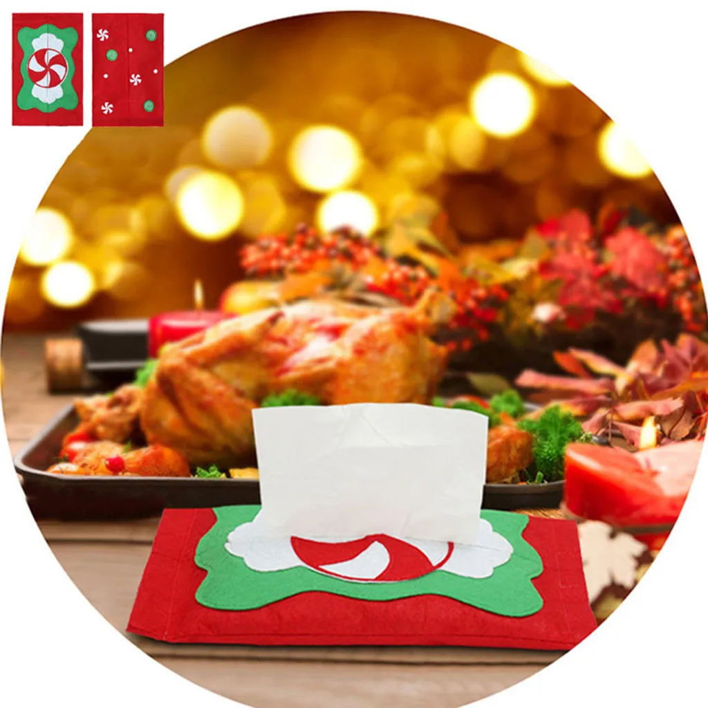 1pc Creative Christmas decorations for home Paper Towel Set Cover Xmas Restaurant Home Party Decorations adornos de navidad