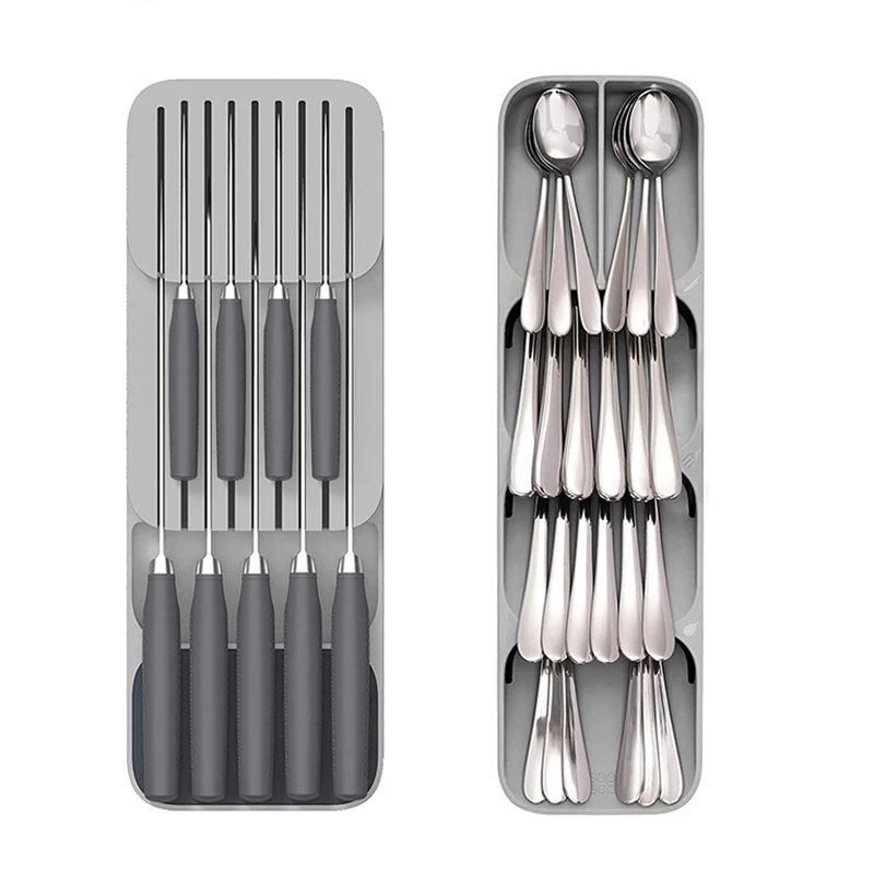 

Kitchen Dining Knife Block Spoon Organizer Stand Knife Blocks Cutlery Drawer Organizer Tray Knives Utensil Rack Holder Storage