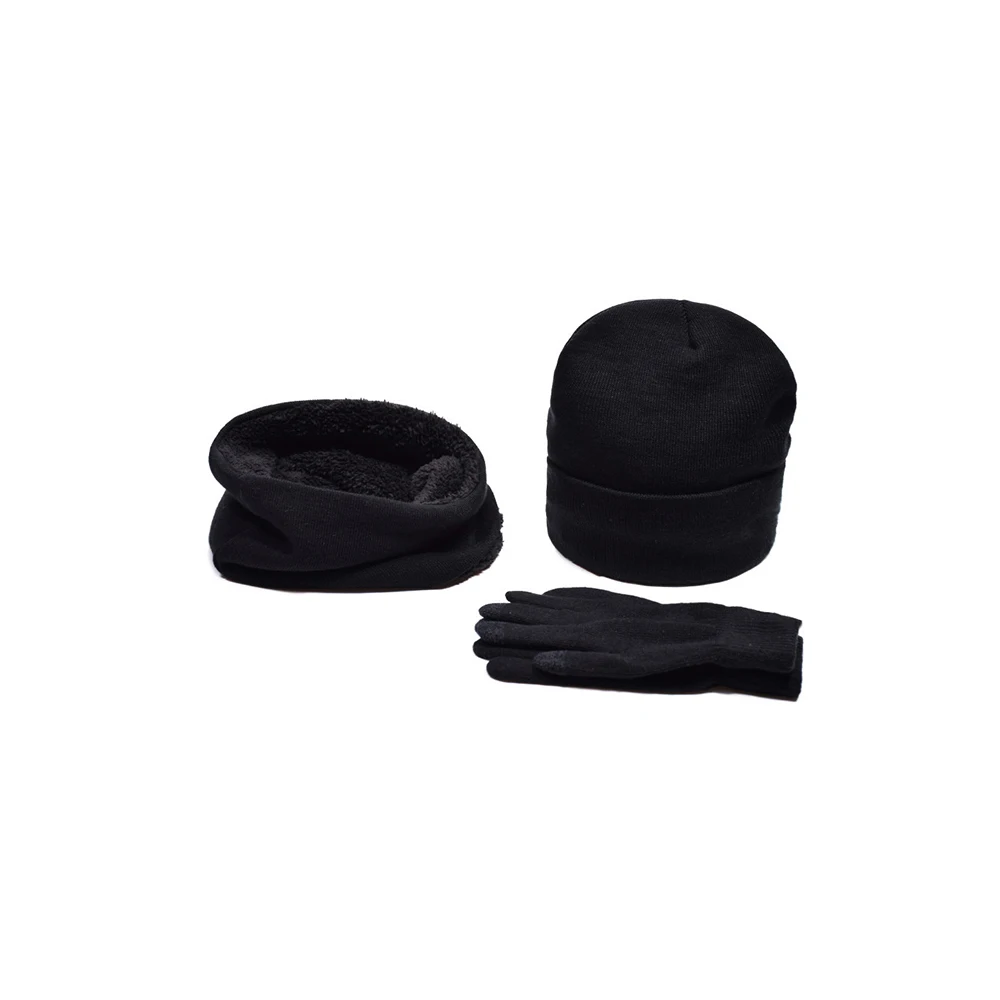 New Arrival Women's Winter Accessories Scarf Hat Gloves Set Warm Three-piece Scarf Set Unisex High Quality