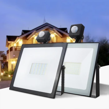 

2020 New 40SMD PIR Flood Light Outdoor Security Floodlight 10W 20W 30W 50W 100W for Outdoor Waterproof Courtyard Corridor Garage