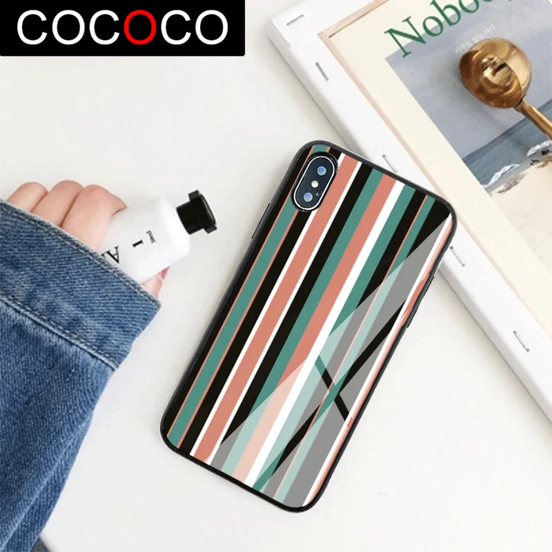 COCO Custom Case for iPhone XR 11 Pro XS Max X 5 5S case Line stripes Rainbow Cover For iphone 7 8 6 S 6S Plus 7Plus | Мобильные