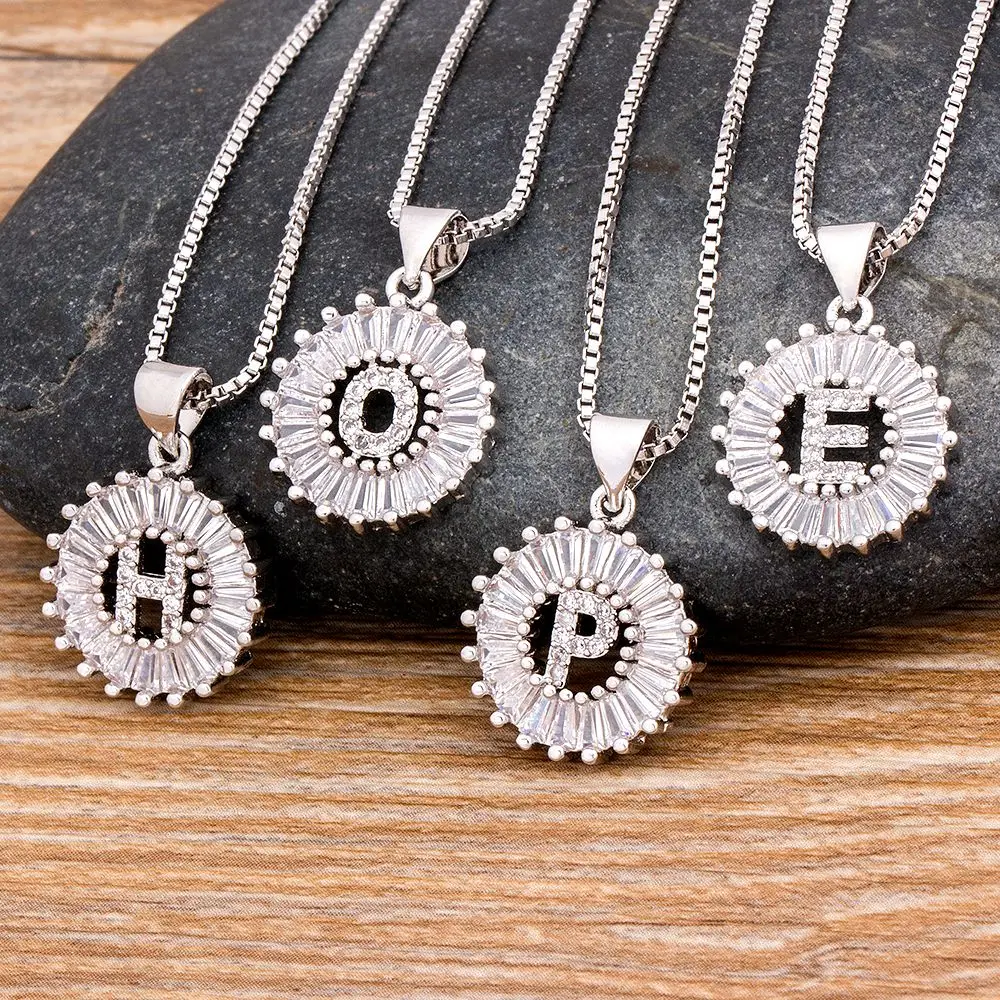 Initial Necklace Jewelry Pendant Gift 26-Letters Hot-Sale Cubic-Zirconia Fashion Gold/silver-Color