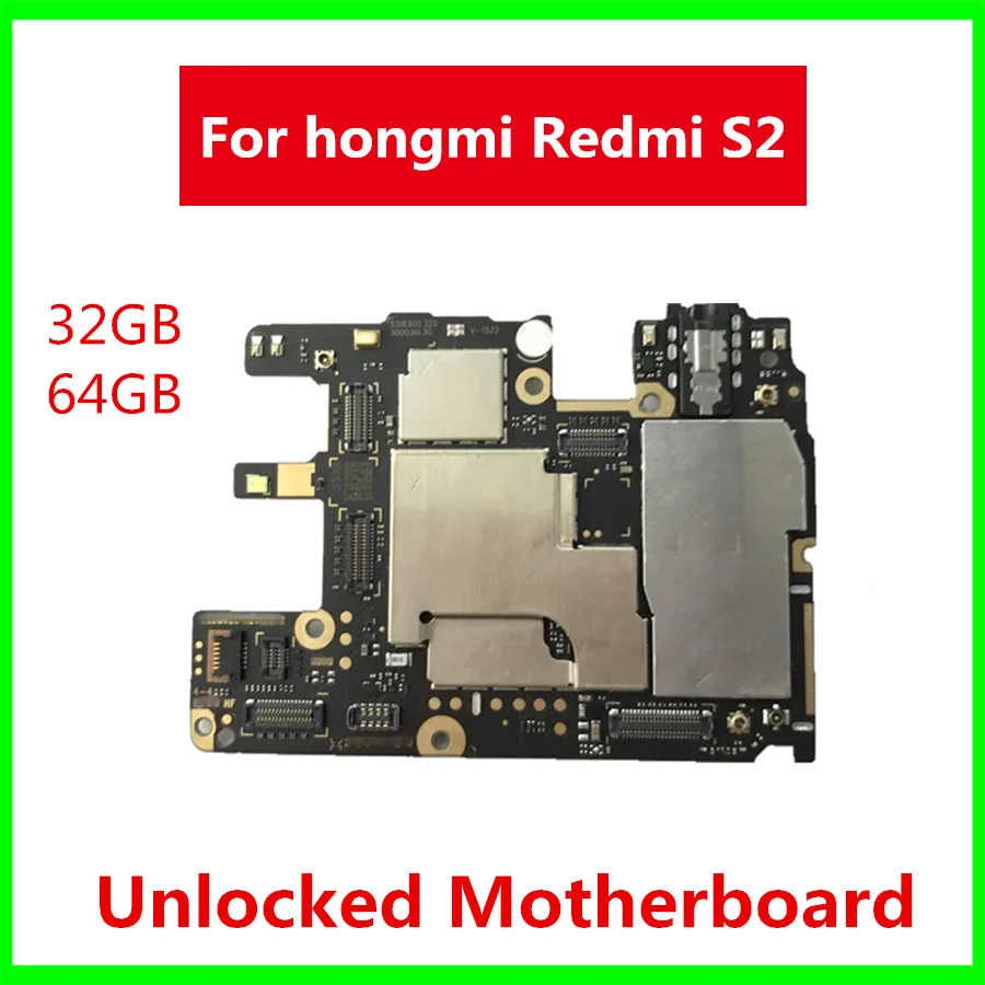 Разблокированная материнская плата для hongmi Redmi S2, 32 ГБ, 64 ГБ, материнская плата для hongmi Redmi S2, логическая плата с чипами, хорошо протестирована