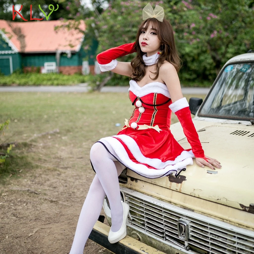 Christmas Dress Cosplay Uniform Suit Vintage Dress New Year Costume for Evening Party Dress Women Clothes Winter Dress 19Ot