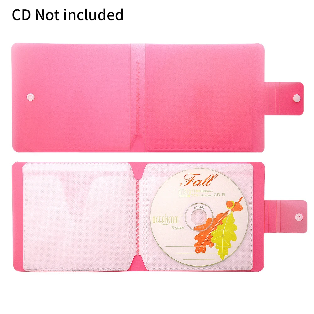 

12 Sheets DVD Anti Scratch CD Case Storage Portable Protection Random Color Buckle Closure Durable Dustproof Practical Carry PP