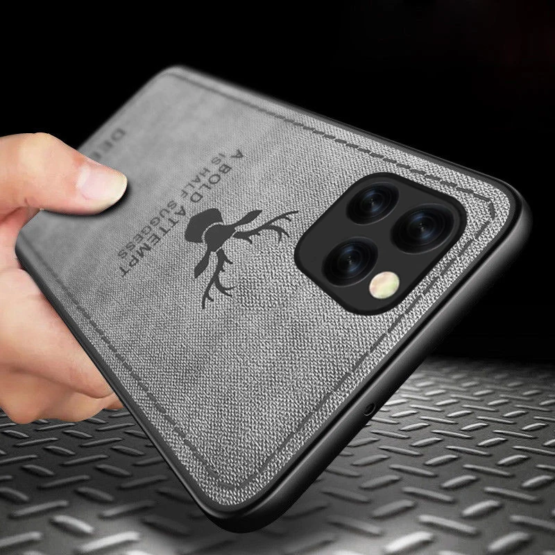 Роскошный холщовый чехол на заднюю панель с оленем и буквами для iPhone 6, 6S Plus, 5 S, SE, мягкий силиконовый чехол-бампер для iPhone 11 Pro, X, XR, XS, Max, 7, 8 Plus
