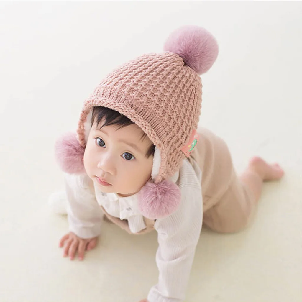 Lovely Hats For Newborns knitting Fitted Newborn Photography Props Winter Warm Solid Hat Baby Baby Hat Winter шапка детская
