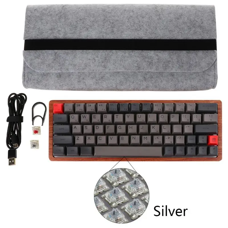 SL 1 комплект 1 комплект портативная GK64 Механическая игровая клавиатура оптический Вишневый переключатель RGB светодиодный с подсветкой Проводная клавиатура Тепловая сублимационная клавиша - Цвет: SL