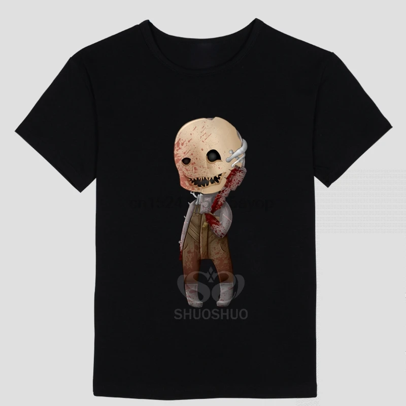 Хлопковые футболки с короткими рукавами круглым вырезом и принтом Dead by Daylight| |