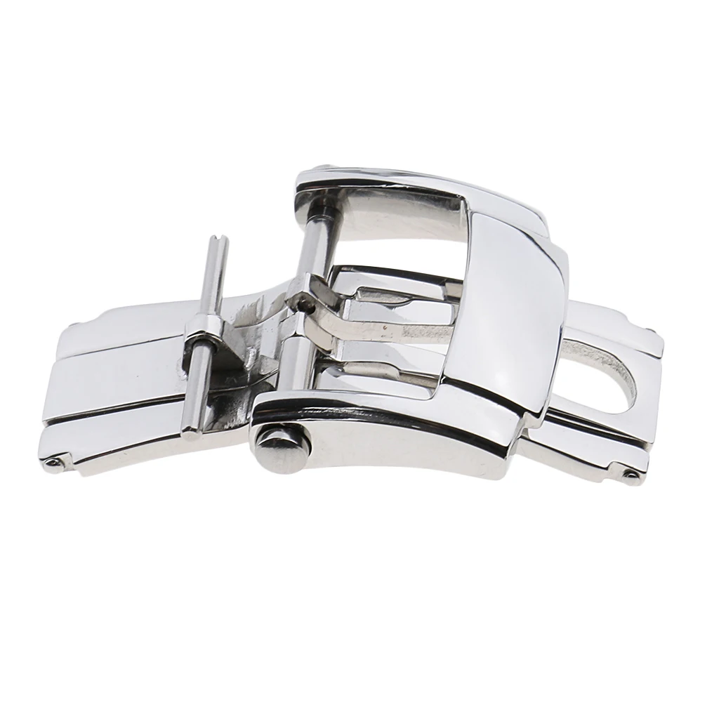 18mm Stainless Steel Deployment Clasp Folding Push Buckle For Leather Straps